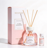 Diffuseur de parfum d'ambiance de luxe en verre avec bâtonnets, emballage personnalisé, cadeau idéal pour hôtels et spas