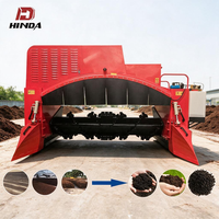 Machine à retourner le compost de type chenillé HINDA M30A pour engrais organique, équipement autopropulsé de retournement des déchets en hauteur