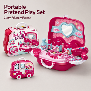 Trousse de Maquillage Portable pour Enfants avec Miroir, Peigne et Accessoires Bijoux – Jouet de Jeu de Rôle – Collection en Gros - Product Image 5