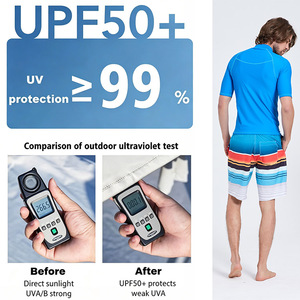 Camiseta de Manga Corta para Hombre con Protección Solar UPF 50+, Secado Rápido, Elástica en 4 Direcciones, para Surf y Natación, con Logotipo Personalizado, OEM, ODM - Product Image 2