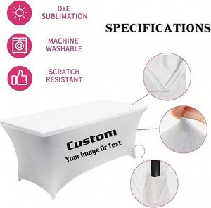 Housse de table publicitaire personnalisable en tissu Spandex de 6 pieds pour événements, mariages et anniversaires - Product Image 4