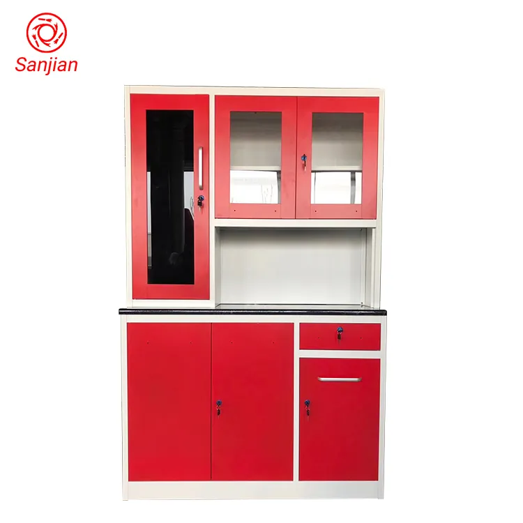 Sanjian Knocked down household furniture bedroom living room storage kitchen Solid metal steel overall kitchen cabinets