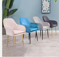 Chaise de salle à manger de style mid-century en vente chaude, pieds dorés, qualité restaurant, chaise de salle à manger en velours, cadre en acier métallique, prix bas, chambre à coucher