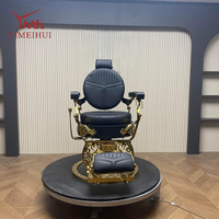 Fauteuil de salon inclinable haut de gamme, design élégant et raffiné, décor sculpté en or complexe pour salon de coiffure professionnel