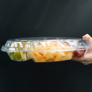 ถาดพลาสติกใสทรงกลมแบบใช้แล้วทิ้งถาดเสิร์ฟพร้อมฝาปิดบรรจุภัณฑ์กล่องพลาสติกผลไม้แบบใช้แล้วทิ้งสำหรับสัตว์เลี้ยง - Product Image 2