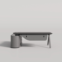 Bureau de direction en forme de L en bois avec tiroir à dossiers pour mobilier de bureau commercial