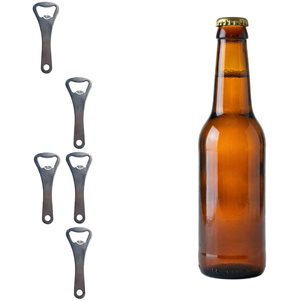 Paquete al por mayor de 50 abridores de botellas de cerveza de acero inoxidable marrón/negro con mango de madera, personalizables con láser, en blanco, de metal, desde almacén de India - Product Image 1