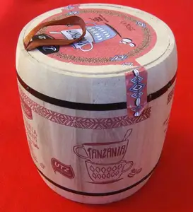 Deluxe doğal ışık ahşap kahve varil konteyner Thamani Style-tanzanya'dan iş hediyeler için denizcilik el sanatları