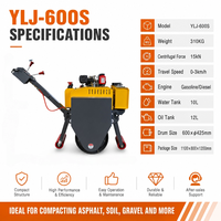 Rouleau compresseur vibrant à tambour unique Vibrotech YLJ-600S, 6HP, haute efficacité, pour asphalte
