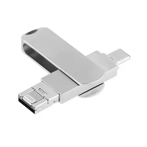 Good Quality Large Capacity Oem Swivel Usb Memory Stick 16gb 32gb 4 In 1 Type C Phone Usb 64gb 3.0 Otg Usb Flash Drive