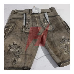 Cómodas Lederhosen Tradicionales Alemanas de Cuero Genuino Bávaro con Hebillas Ajustables - Product Image 1