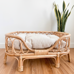Lit pour animaux de compagnie en osier fait à la main en gros Cage en rotin à faible quantité minimale de commande du Vietnam avec motif animal pour chiens et chats - Product Image 1