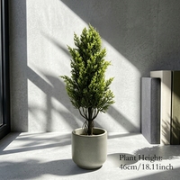 Cyprès artificiel topiaire, petit arbre sans pot, fausse plante de cèdre pour la décoration intérieure et extérieure, maison, bureau, étagère, jardin