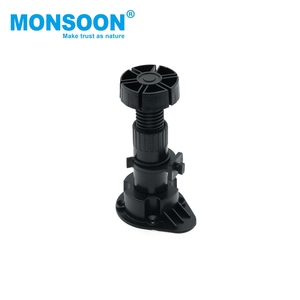 Monsoon Furniture Hardware Plastic <b>Adjustable</b> Furniture <b>Leg</b> Black Round Modern Chair <b>Table</b> Desk Leveling Foot Easy Installation - Product Image 2