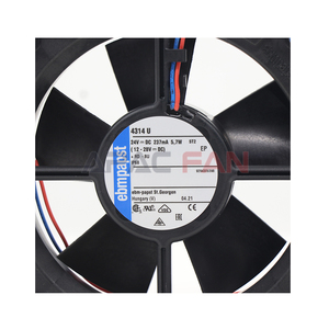 พัดลมระบายความร้อนแบบแกน DC รุ่น 4314U ขนาดใบพัด 119 มม. ความเร็ว 2800 รอบต่อนาที ปริมาณลม 100.1 ลูกบาศก์ฟุตต่อนาที กำลังไฟ 5.7 วัตต์ แรงดันไฟฟ้า 24VDC  ตลับลูกปืนแบบลูกกลิ้ง  กันน้ำระดับ IP68 - Product Image 3