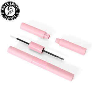 <span class=keywords><strong>ISMAN</strong></span> CDL20 8ml Tube de mascara rose à double embout en plastique avec bouchon à vis, applicateur 2-en-1 pour eye-liner et colle à cils, emballage vide avec brosse - Product Image 2