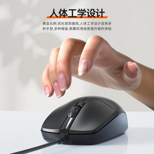 Founder M114 Wired Optical Mouse 3 Buttons USB For <b>Desktop</b> Laptop Office Gaming - Product Image 5