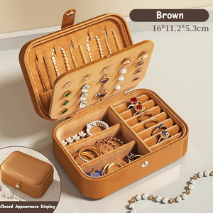 Boîte de rangement pour boucles d'oreilles <span class=keywords><strong>et</strong></span> clous d'oreilles de luxe haut de gamme, bijoux à la main, anneaux <span class=keywords><strong>et</strong></span> colliers, étui à bijoux portable en or, nouvelle arrivée - Product Image 5