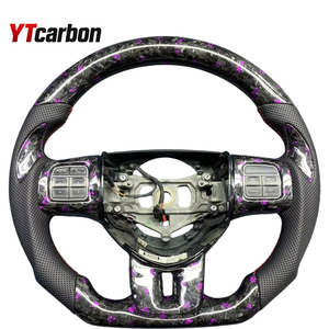 Volant en cuir perforé en fibre de carbone YTcarbon modifié pour Challenger Charger Avenger Durango Journey Grand <span class=keywords><strong>Caravan</strong></span> - Product Image 2