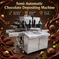 Machine de dépose de chocolat semi-automatique en acier inoxydable 304 avec PLC pour pralines, truffes et chocolats fourrés en petites séries