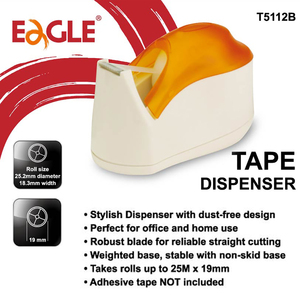 Eagle T5112B Diseño libre de polvo Dispensador de cinta elegante Papelería de plástico para oficina en casa - Product Image 5