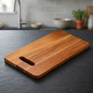 Planche à découper rectangulaire en bois anti-moisissure avec poignée, épaisseur 1,5 cm, 40x30 cm, pour usage en cuisine - Product Image 4