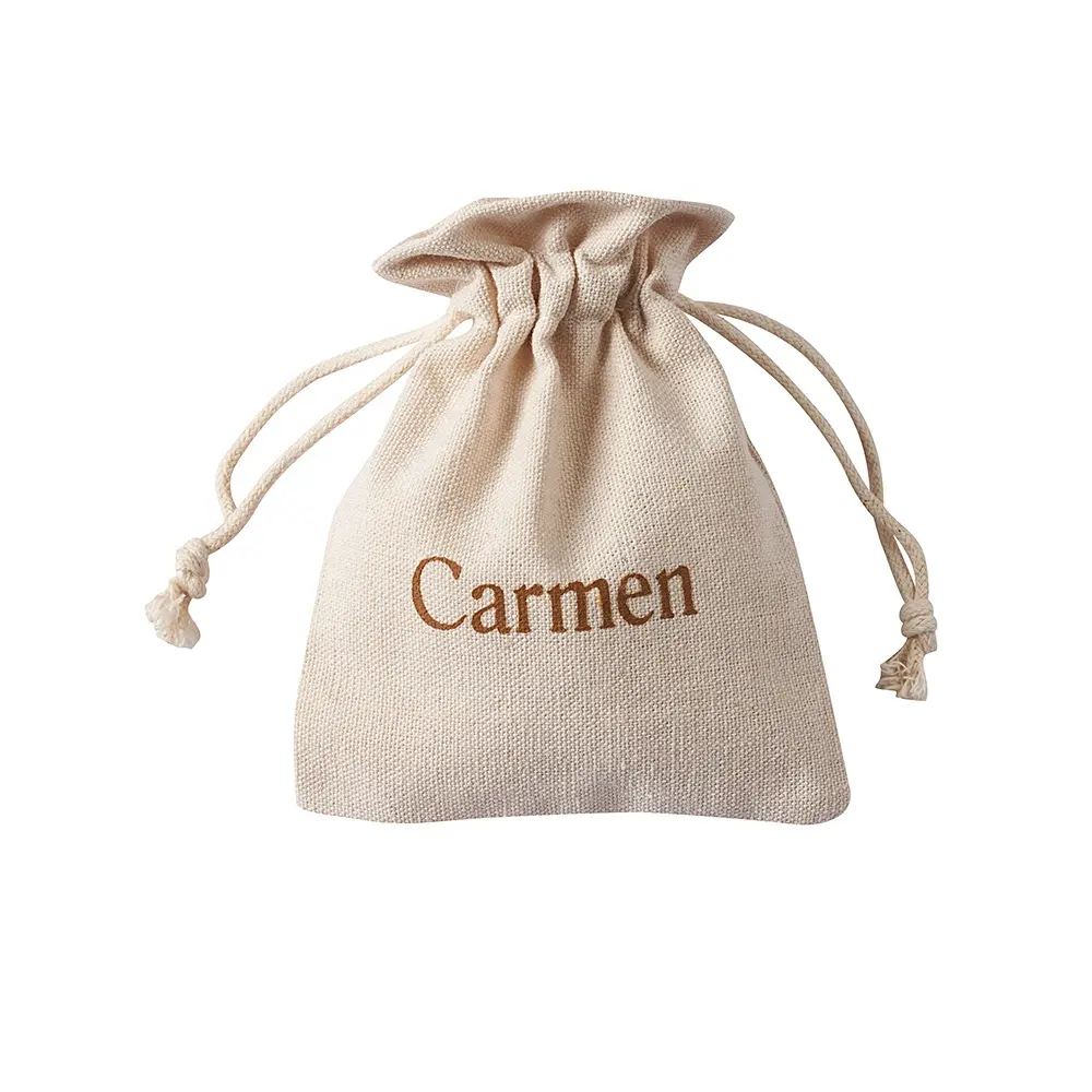 linen jewelry pouch/linen drawstring bag/jute bag jewelry pouch with logo wholesale