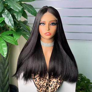 Pelucas de Cabello Humano Liso Super Double Drawn FH, Peluca Bob con Cierre de Encaje 5x5 - Product Image 1