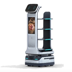 Robot de Entrega de Alimentos con IA y Pantalla Publicitaria, Bandeja de 4 Niveles, Robot Camarero Autónomo para Restaurantes, Hoteles y Recepción - Product Image 1
