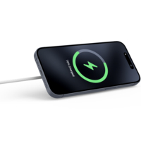 Chargeur sans fil magnétique Qi2 pour téléphone, type C, 15W, mince, avec support intégré pour iPhone
