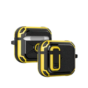 Funda protectora para AirPods Pro 2ª/1ª generación, carcasa ultradura de cuerpo completo, con cerradura, 3