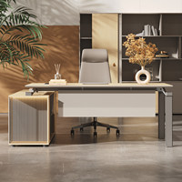E0 Bureau de direction compact en métal personnalisable et écologique, structure en L, mobilier de bureau avec armoire de rangement, livraison porte-à-porte