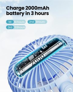 Ventilador Portátil USB Recargable al por Mayor con Batería de 2000mAh y Control de 3 Velocidades para Uso Doméstico y en Coche - Product Image 5
