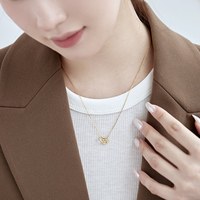 Collier pendentif double anneau en argent sterling S925 avec zirconiums cubiques CZ, nouveau design luxueux, pour femmes, Saint-Valentin