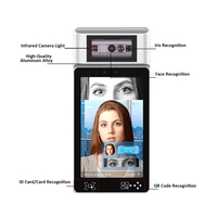 Système de contrôle d'accès par reconnaissance faciale et iris 2MP SDK pour comptage des présences, avec écran binoculaire 8 pouces pour la reconnaissance faciale