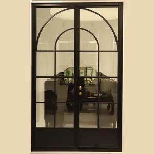 6' by 8' exterior front doors double panel black diamond iron doors