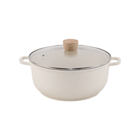 Batterie de cuisine classique en aluminium durable effet marbre, 20 pièces, avec poêles et couvercles en verre résistant à la chaleur, compatible lave-vaisselle et four, écologique
