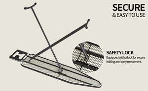Planche à <span class=keywords><strong>repasser</strong></span> robuste avec housse épaisse résistante à la chaleur, <span class=keywords><strong>table</strong></span> pliante stable à pieds en T <span class=keywords><strong>pour</strong></span> blanchisserie d'hôtel, usage commercial en gros - Product Image 3