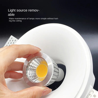 Lampu sorot LED anti-silau, lampu sorot aluminium Super LED 7W, plester langit-langit ramping cerdas Modern untuk kamar tidur