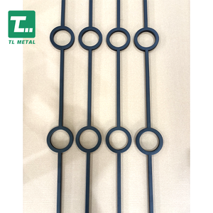 TL Double Circle, Balustres de escalier tubulaires <span class=keywords><strong>en</strong></span> <span class=keywords><strong>fer</strong></span> <span class=keywords><strong>forgé</strong></span>, design moderne, résistants à la rouille, thermolaqués noir, pour main courante - Product Image 1