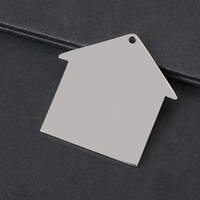 Pendentif personnalisé en forme de maison Ywyougang, breloque gravable en acier inoxydable pour la fabrication de bijoux et colliers