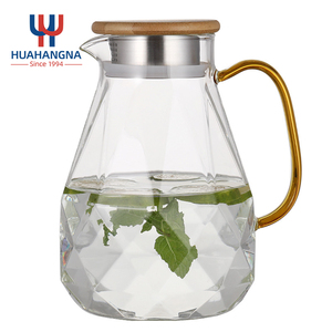 Jarra <span class=keywords><strong>de</strong></span> agua <span class=keywords><strong>de</strong></span> diamante <span class=keywords><strong>de</strong></span> borosilicato con mango, jarra <span class=keywords><strong>de</strong></span> agua con mango y tapa, elegante, resistente al calor, 1500ml, 50oz - Product Image 2