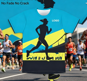 Maglietta da Corsa Personalizzata OEM ODM, Asciugatura Rapida, Stampa Integrale, T-Shirt Sportiva per Maratona, Logo Personalizzato, Uniforme da Gara in Sublimazione - Product Image 3