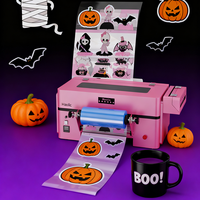 Printer UV DTF Flatbed Haolic dengan Printhead DX7 Pink A3 untuk Cangkir/Kain Produksi Kecil Otomatis Penuh Performa Stabil