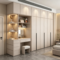 XINGRUO Kleiderschränke Schlafzimmermöbel Einbauschrank mit Regalen & Schminktisch für Zuhause