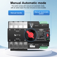 TOMZN 4P TOQ7 63 100A 125A Riel DIN Trifásico ATS 220V 230V Conmutador Eléctrico de Transferencia Automática de Doble Alimentación Ininterrumpida