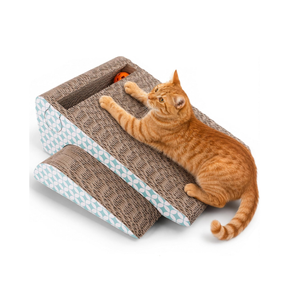 Cat Scratcher Cardboard with Catnip, Removable Cat Scratching Pad with Ball, 2-in-1 Corrugated Cat Scratch Lounge <b>Sofa</b> - Product Image 1
