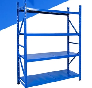 Estanterías de Almacenamiento de Largo Alcance sin Pernos, <span class=keywords><strong>Colores</strong></span> Personalizados, 4 Niveles, Profundidad Ajustable, Resistencia Media, para Almacenes Industriales, Estantes Metálicos - Product Image 3