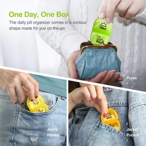 プラスチック製薬ピルボックスケース午前7時午後14コンパートメント毎週透明ハウジング付きピルオーガナイザー包装 - Product Image 6
