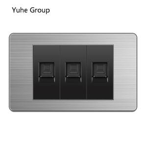 Prise murale universelle en aluminium brossé série 118, standard RJ45 RJ11, pour TV, LAN, satellite, ordinateur, prise et fiche avancées - Product Image 5